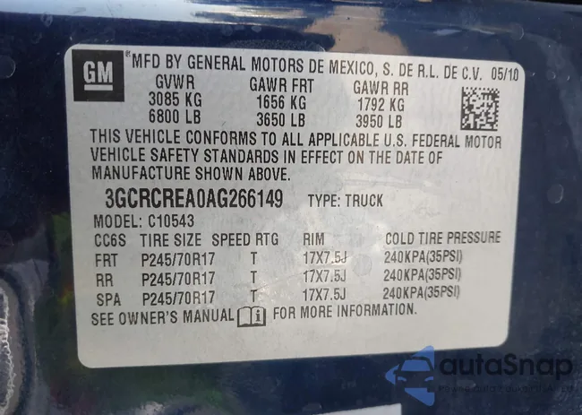 3GCRCREA0AG266149: 43226531