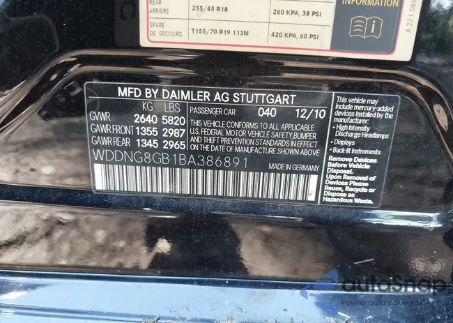 WDDNG8GB1BA386891: 43226615