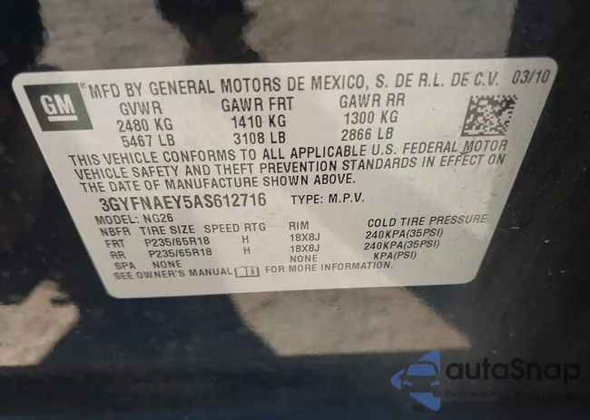 3GYFNAEY5AS612716: 43226625