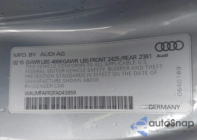 WAUMFAFR2FA043959: 43226764