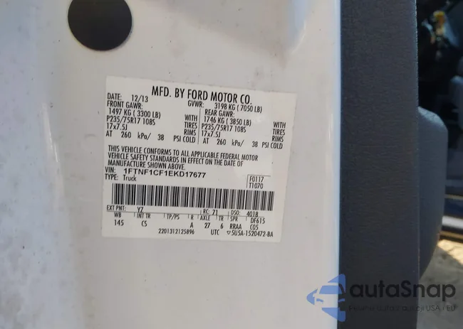 1FTNF1CF1EKD17677: 43226862