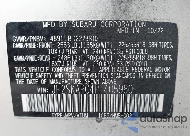 JF2SKAPC4PH405980: 43227970