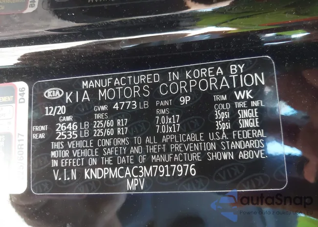 KNDPMCAC3M7917976: 43227990