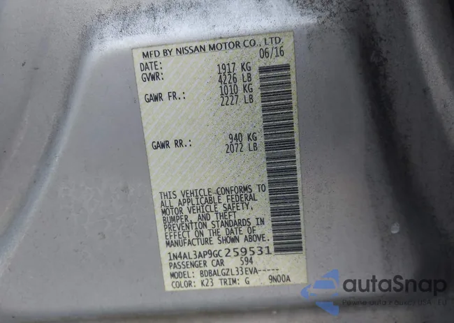 1N4AL3AP9GC259531: 43228001