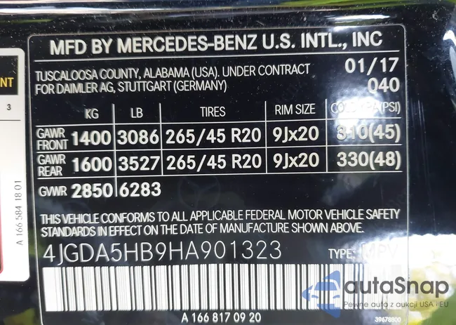 4JGDA5HB9HA901323: 43228070