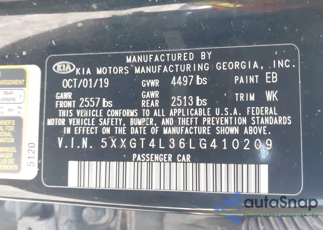 5XXGT4L36LG410209: 43228125