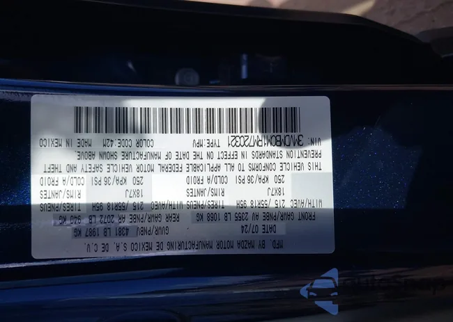 3MVDMBCM1RM720321: 43228181