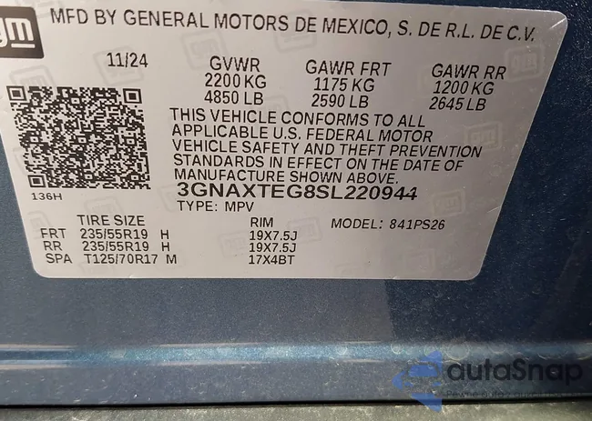 3GNAXTEG8SL220944: 43228339