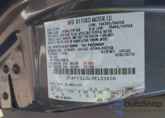 3FAFP31363R133808: 43228389