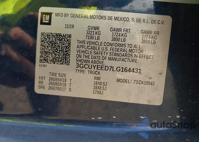 3GCUYEED7LG164431: 43227484