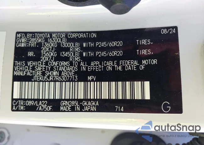 JTEKU5JR7R6307713: 43227700