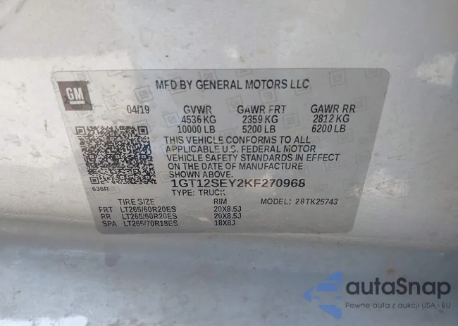 1GT12SEY2KF270968: 43227731