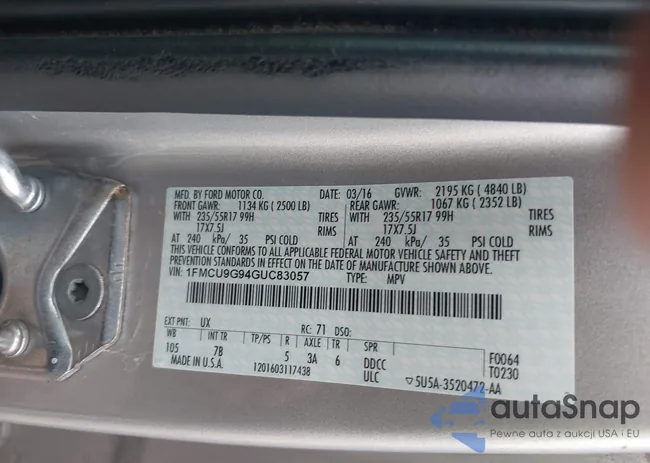 1FMCU9G94GUC83057: 43227817