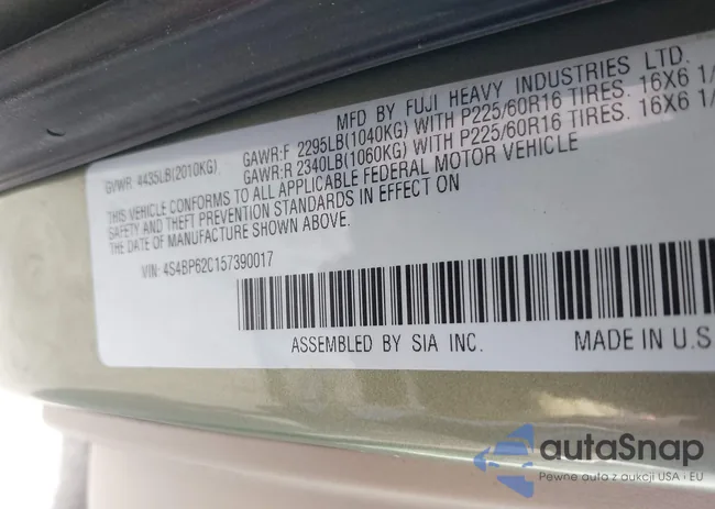 4S4BP62C157390017: 43228891