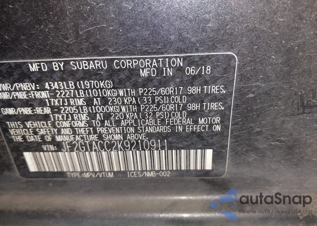 JF2GTACC2K9210911: 43228972