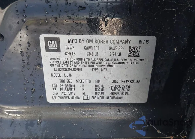 KL4CJBSB4FB185939: 43228983