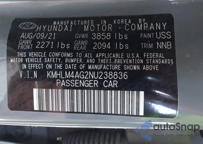 KMHLM4AG2NU238836: 43228987