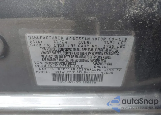 3N1CN8DV0SL820252: 43229098