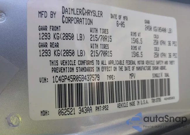 1C4GP45R05B437579: 43229111