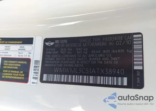 WMWML3C51ATX38940: 43229113