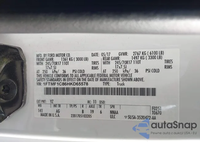 1FTMF1C86HKD65578: 43229140