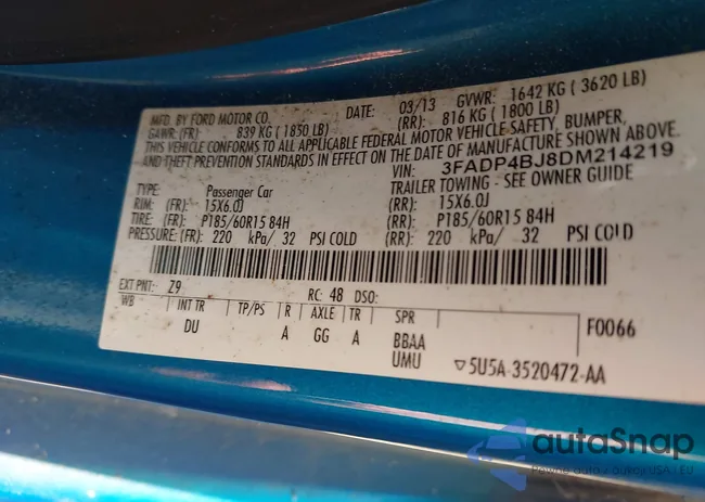 3FADP4BJ8DM214219: 43229154