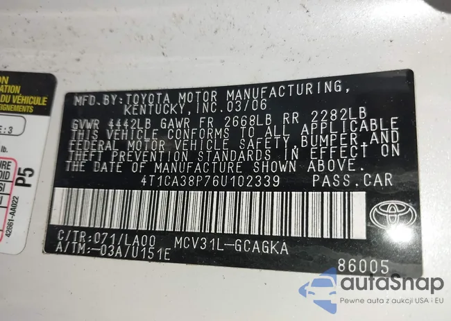 4T1CA38P76U102339: 43229174