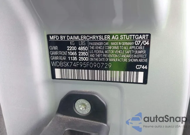 WDBSK74F95F090729: 43229231