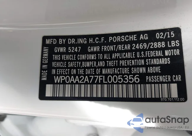 WP0AA2A77FL005356: 43229280