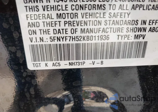5FNYF7H52KB011936: 43229408
