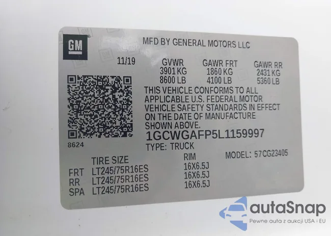 1GCWGAFP5L1159997: 43229452