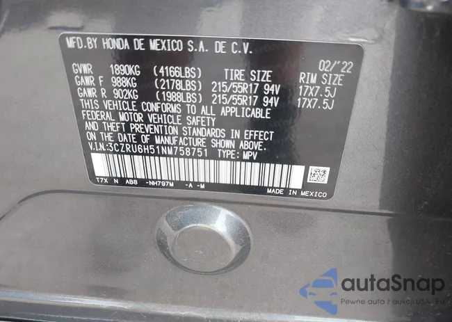 3CZRU6H51NM758751: 43229454