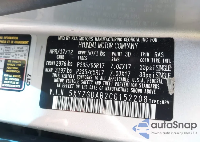 5XYZGDAB2CG152208: 43228580