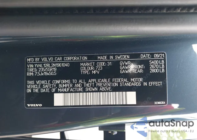 YV4L12RL2N1961040: 43228633