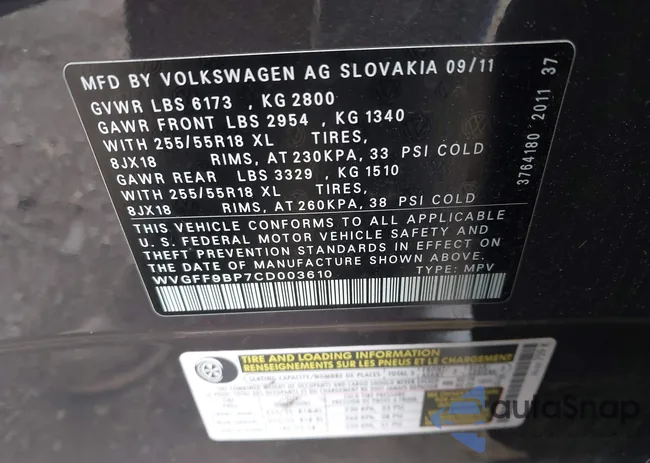 WVGFF9BP7CD003610: 43228684