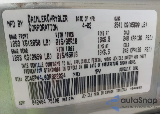 2C4GP44L03R322024: 43228744