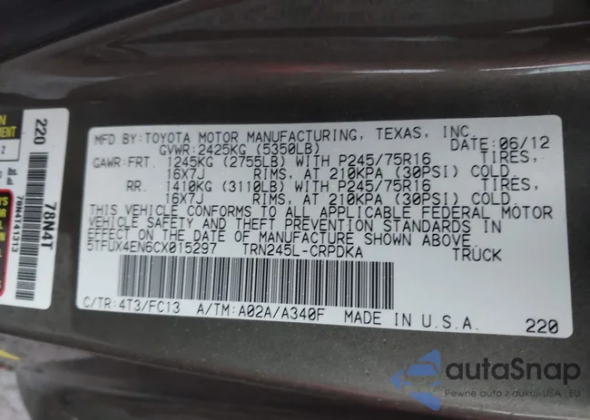 5TFUX4EN6CX015297: 43228824
