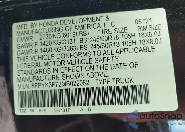 5FPYK3F72MB022082: 43229892