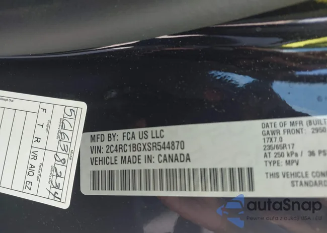 2C4RC1BGXSR544870: 43230036