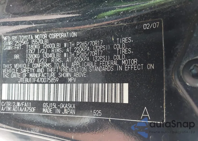 JTEBU11F470075859: 43230096