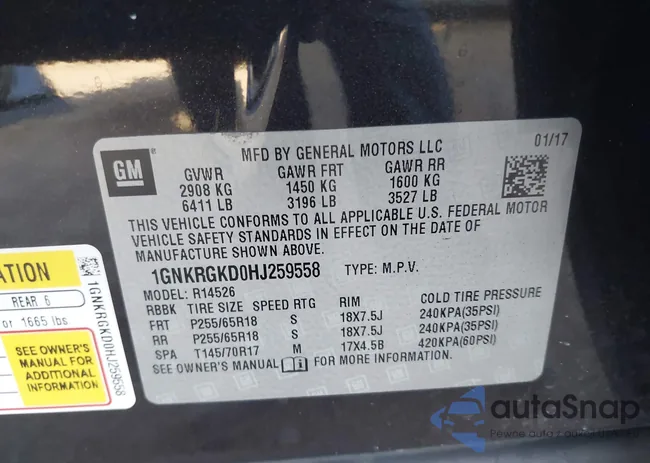 1GNKRGKD0HJ259558: 43230115