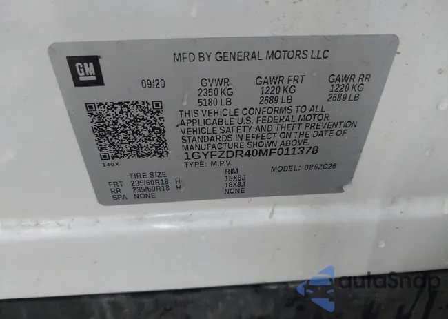 1GYFZDR40MF011378: 43230371