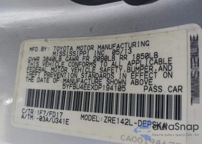 5YFBU4EEXDP194105: 43230451