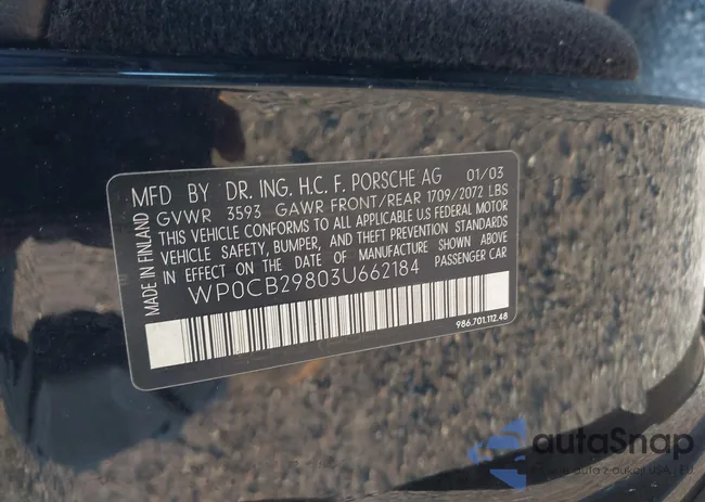 WP0CB29803U662184: 43229702