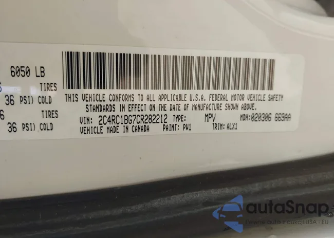 2C4RC1BG7CR282212: 43229705