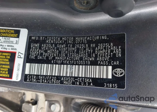 4T1BF1FK1FU105519: 43229717