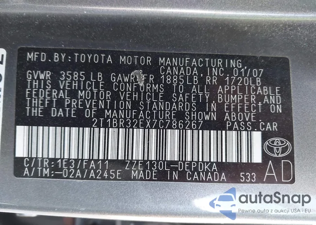 2T1BR32EX7C786267: 43229772