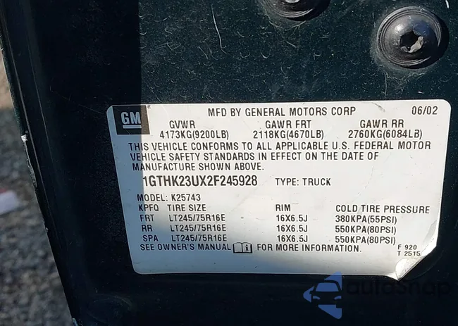 1GTHK23UX2F245928: 43229773