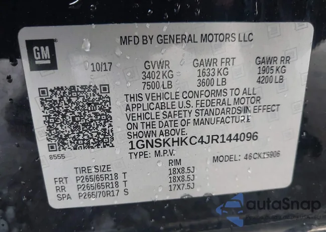 1GNSKHKC4JR144096: 43229867