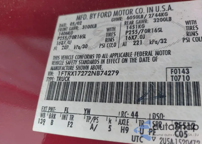 1FTRX17272NB74279: 43230904